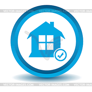 Select house icon, blue, 3D - vector clipart