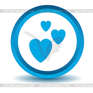Love icon, blue, 3D - vector clip art