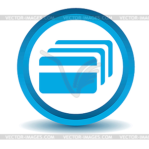 Credit card icon, blue, 3D - vector clipart