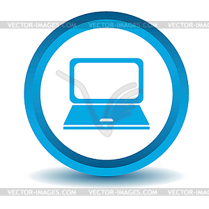 Laptop icon, blue, 3D - vector clipart