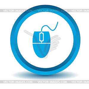 Computer mouse icon, blue, 3D - vector clip art