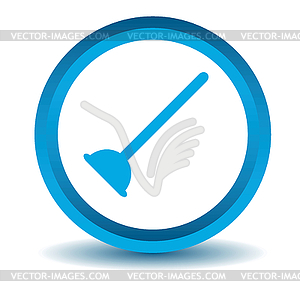 Plunger icon, blue, 3D - royalty-free vector clipart