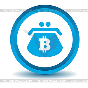 Bitcoin purse icon, blue, 3D - vector clipart