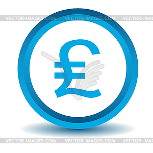 Pound sterling icon, blue, 3D - vector image