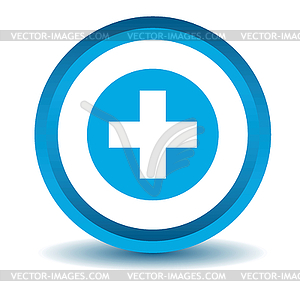 Medical icon, blue, 3D - vector clip art