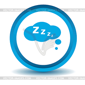 Sleeping icon, blue, 3D - vector clipart