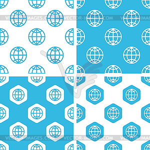 Globe patterns set - vector image