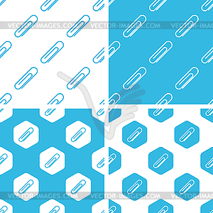 Paperclip patterns set - color vector clipart