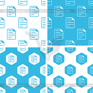 Document page patterns set - vector image