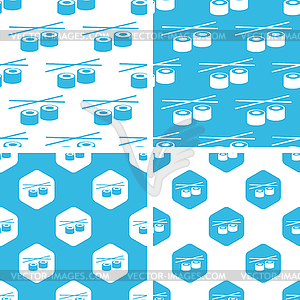 Sushi rolls patterns set - vector clipart