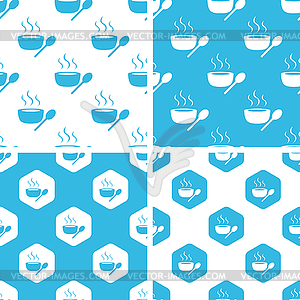 Hot soup patterns set - vector clipart