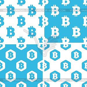 Bitcoin patterns set - vector image