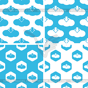 Cloud download patterns set - vector image