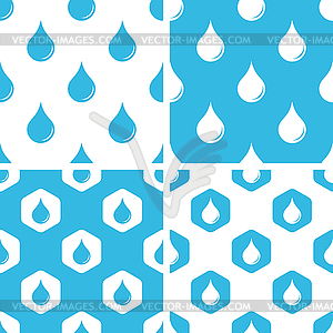 Water drop patterns set - vector clipart