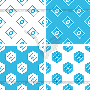 3D movie patterns set - vector EPS clipart