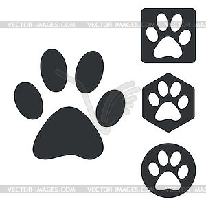 Animal icon set, monochrome - vector image