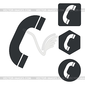 Call icon set, monochrome - vector image