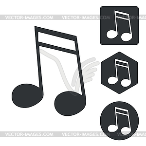 Music icon set 2, monochrome - white & black vector clipart