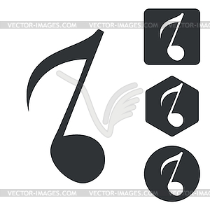 Music icon set 3, monochrome - vector clipart