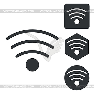 Wi-Fi icon set, monochrome - vector clip art