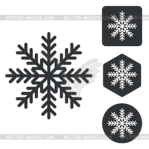 Холодный набор иконок, монохромный - клипарт в векторном виде
