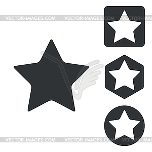 Favorite icon set, monochrome - vector image