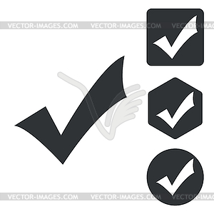 Select icon set, monochrome - vector image