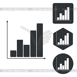 Graphic icon set, monochrome - vector clipart
