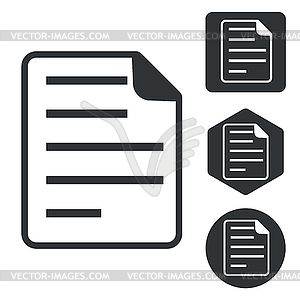 File icon set, monochrome - vector image