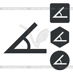 Angle icon set, monochrome - vector clipart