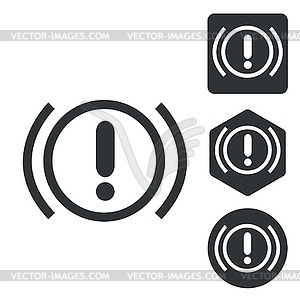 Alert sign icon set, monochrome - vector clipart