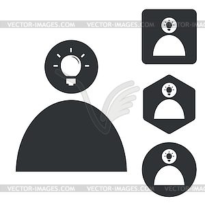 Idea icon set 2, monochrome - vector clipart