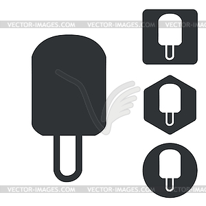 Eskimo icon set, monochrome - vector image