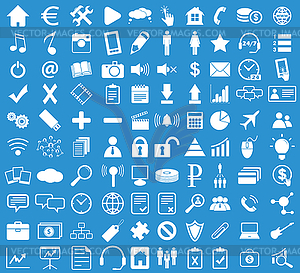 Webdesign icon set, blue - vector image