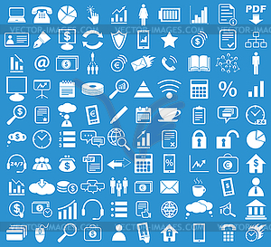 Office icon set, blue - vector clipart