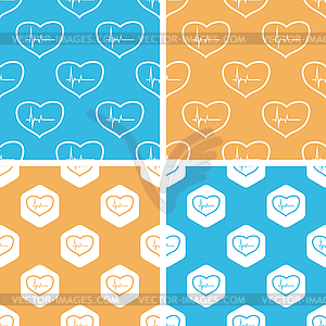 Cardiology pattern set, - vector clipart