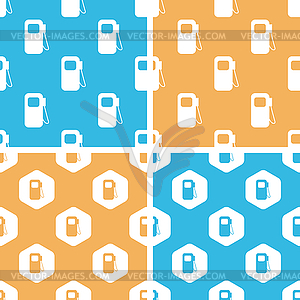 Gas pump pattern set, - vector clip art