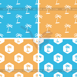 Palm tree pattern set, - vector clip art