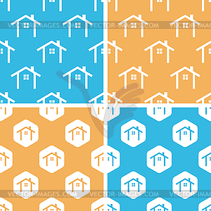 Cottage pattern set, - vector clip art