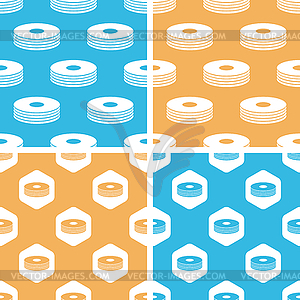 CD stack pattern set, - vector clipart