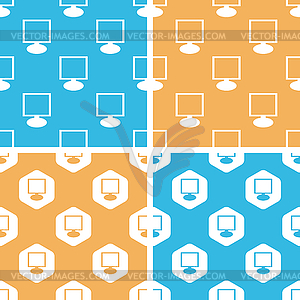 Monitor pattern set, - vector clip art