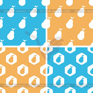 Pear pattern set, - vector clipart / vector image