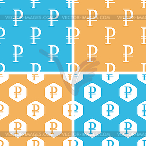 Rouble pattern set, - vector clipart