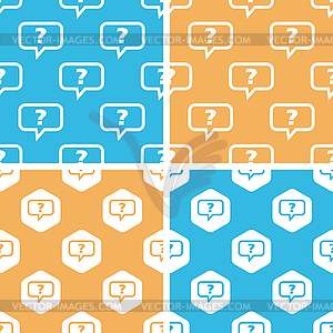 Question message pattern set, - color vector clipart