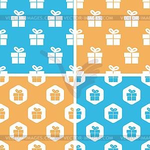 Gift box pattern set, - vector image