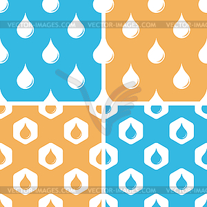 Water drop pattern set, - vector clip art