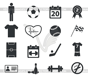 Sport icon set 2, simple - vector image