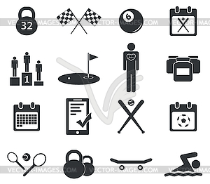 Sport icon set 4, simple - vector clipart