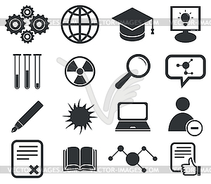 Science icon set 2, simple - vector clip art