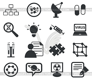 Science icon set 5, simple - vector image